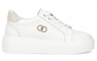 Skórzane sneakersy damskie Filippo DP6721/25 WH biały
