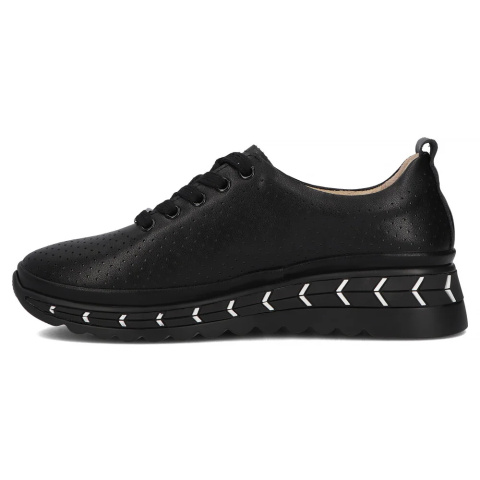 Skórzane sneakersy damskie na platformie Filippo DP6800/25 BK czarny Skórzane sneakersy damskie na platformie Filippo DP6800/25 BK czarny