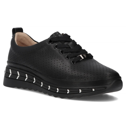 Skórzane sneakersy damskie na platformie Filippo DP6800/25 BK czarny