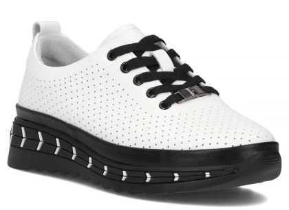 Skórzane sneakersy damskie na platformie Filippo DP6800/25 WH
