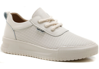 Skórzane sneakersy damskie na platformie Sergio Leone SP-102 beżowy