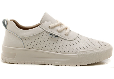 Skórzane sneakersy damskie na platformie Sergio Leone SP-102 beżowy Skórzane sneakersy damskie na platformie Sergio Leone SP-102 beżowy