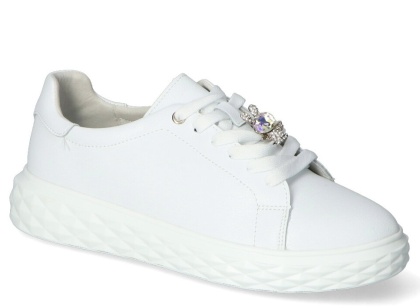 Skórzane sneakersy damskie na platformie Sergio Leone SP-110 biały