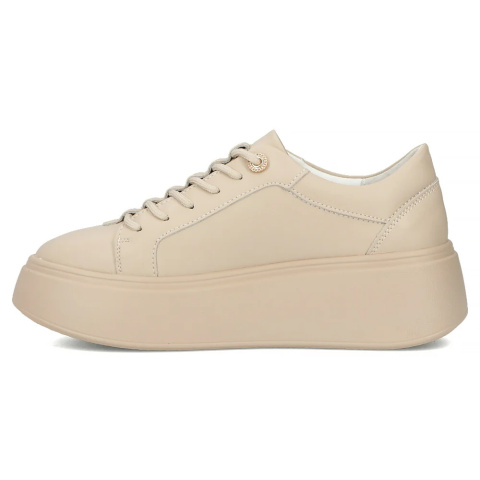 Skórzane sneakersy damskie na platformie Filippo DP6058/25 BE H beż Skórzane sneakersy damskie na platformie Filippo DP6058/25 BE H beż