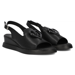 Skórzane sandały damskie Filippo DS6069/24 BK czarny
