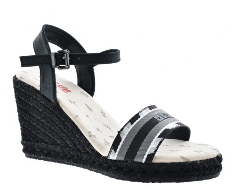 Sandały damskie espadryle na koturnie Big Star LL274877 czarny Sandały damskie espadryle na koturnie Big Star LL274877 czarny