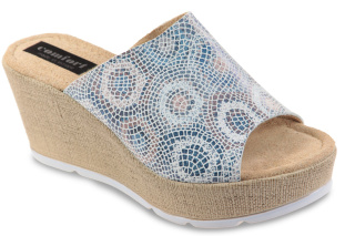 Skórzane klapki damskie D267950 multicolor