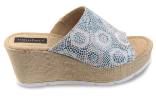 Skórzane klapki damskie D267950 multicolor