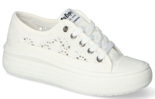 Trampki damskie na masywnej podeszwie Lee Cooper LCW-23-44-1617 biały
