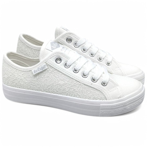 Trampki damskie na masywnej podeszwie Lee Cooper LWC-25-31-3422 biały