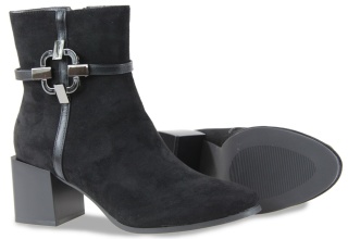 Botki damskie M. Daszyński SA217-13 czarny zamsz