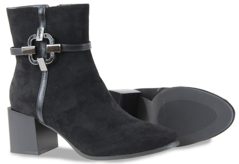 Botki damskie M. Daszyński SA217-13 czarny zamsz