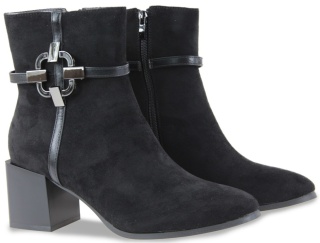 Botki damskie M. Daszyński SA217-13 czarny zamsz