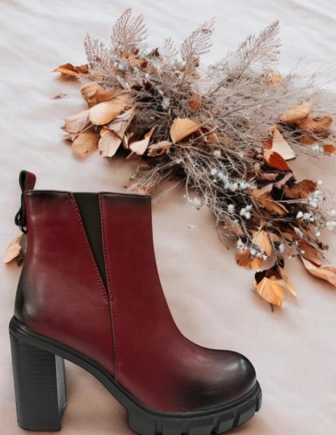 Botki damskie M. Daszyński SA218-10 czerwony