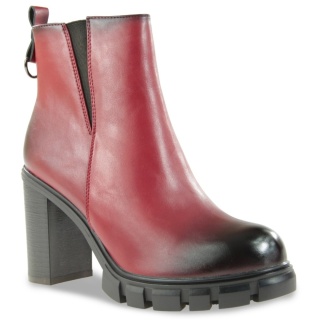 Botki damskie M. Daszyński SA218-10 czerwony