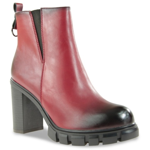 Botki damskie M. Daszyński SA218-10 czerwony