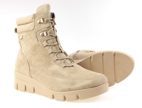 Botki damskie na platformie M. Daszyński MR23109A-3 beż