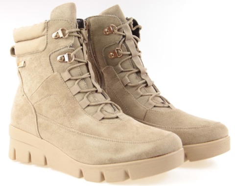 Botki damskie na platformie M. Daszyński MR23109A-3 beż