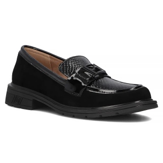 Skórzane lordsy Filippo DP6466/24 BK czarny