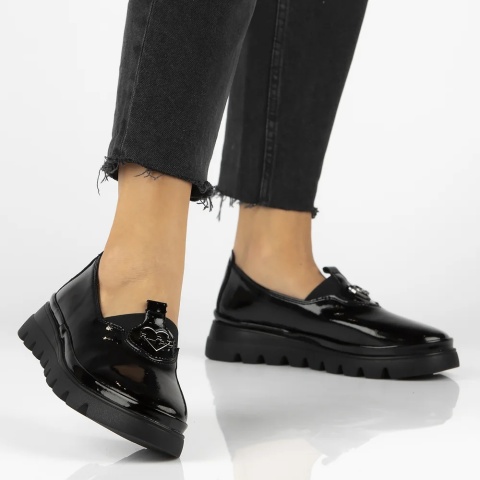 Skórzane półbuty damskie Filippo DP7170/25 BK L