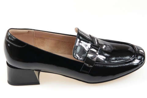 Skórzane półbuty damskie Gino Fabiani 25PB24-8674 czarny