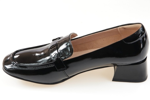 Skórzane półbuty damskie Gino Fabiani 25PB24-8674 czarny