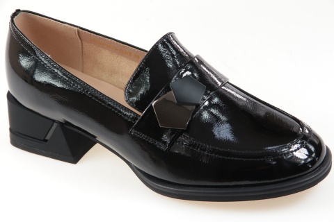 Skórzane półbuty damskie Gino Fabiani 25PB24-8675 czarny