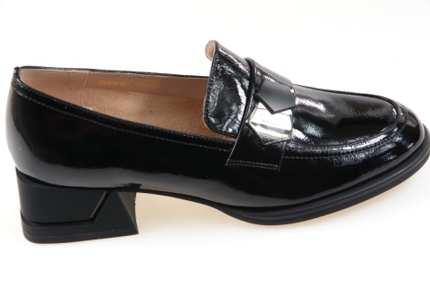 Skórzane półbuty damskie Gino Fabiani 25PB24-8675 czarny