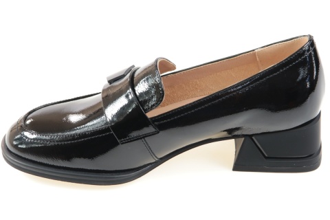 Skórzane półbuty damskie Gino Fabiani 25PB24-8675 czarny