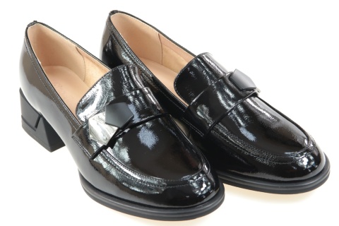 Skórzane półbuty damskie Gino Fabiani 25PB24-8675 czarny