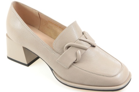 Skórzane półbuty damskie Gino Fabiani 25PB24-8682 beż