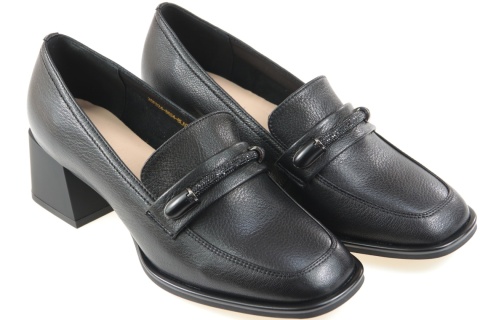 Skórzane półbuty damskie Gino Fabiani 25PB24-8684 czarny