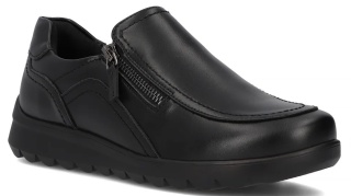 Skórzane półbuty na platformie Filippo DP6631/24 BK czarny
