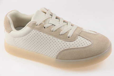 Skórzane sneakersy damskie Sergio Leone SP-118 beż