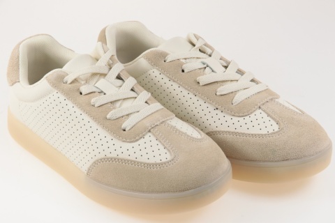 Skórzane sneakersy damskie Sergio Leone SP-118 beż