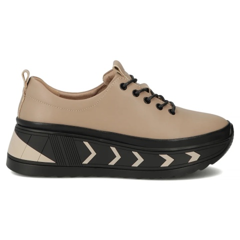 Skórzane sneakersy damskie na platformie Filippo DP6427/25 TP beż