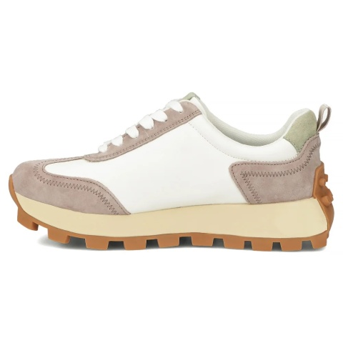 Skórzane sneakersy damskie na platformie Filippo DP6743/25 WH BE