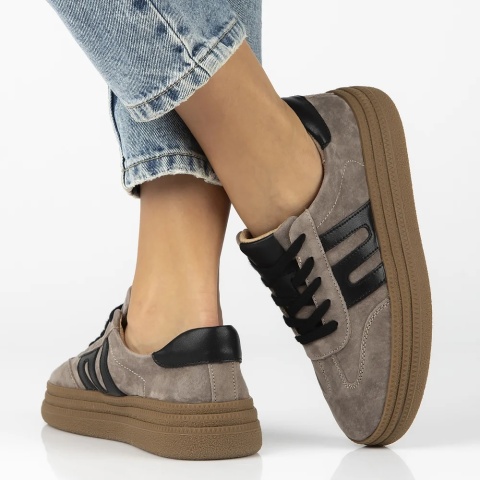 Skórzane sneakersy damskie na platformie Filippo DP7114/25 TP