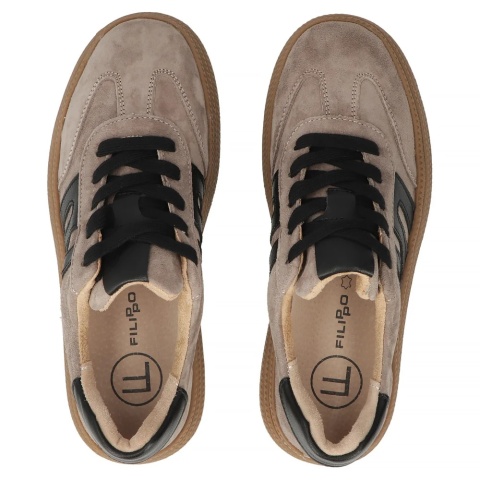 Skórzane sneakersy damskie na platformie Filippo DP7114/25 TP