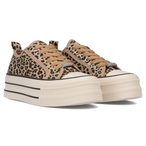 Trampki damskie na masywnej podeszwie News 25SP26-9157 brąz