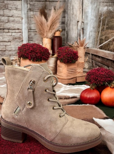 Botki damskie M. Daszyński MR2459-5 beż