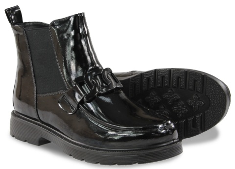 Botki damskie 2113-4 czarny lakier