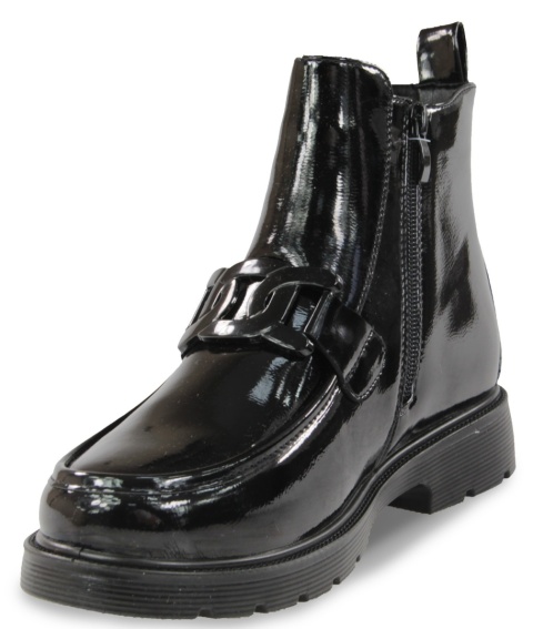 Botki damskie 2113-4 czarny lakier