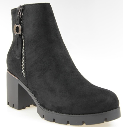 Botki damskie Cabin H2417B czarny zamsz