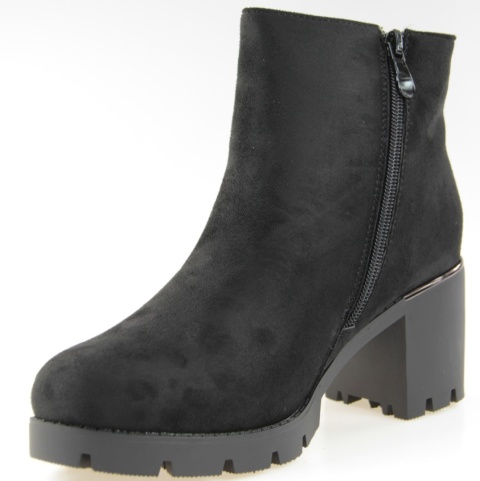 Botki damskie Cabin H2417B czarny zamsz