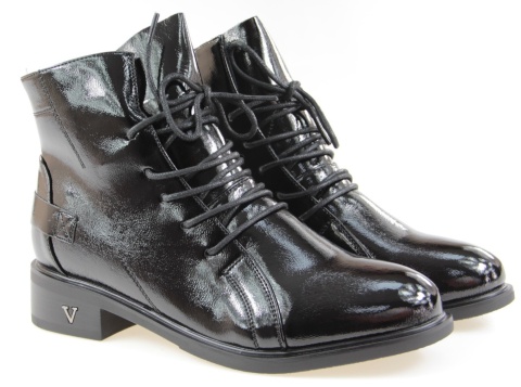 Botki damskie Cabin H2419A czarny lakier