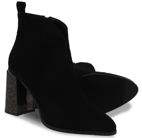 Skórzane botki damskie Evento 25BT24-9210 czarny