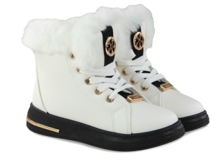 Botki dziecięce 3800-3 biały/czarny