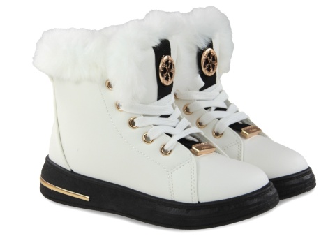 Botki dziecięce 3800-3 biały/czarny