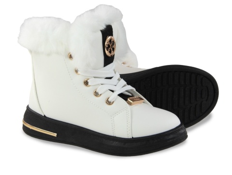 Botki dziecięce 3800-3 biały/czarny